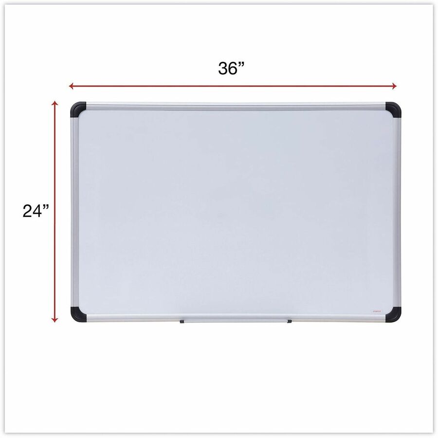 Universal Dry Erase Board - 36" (3 ft) Width x 24" (2 ft) Height - White Steel Surface - Satin Aluminum Frame - Magnetic