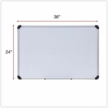 Universal Dry Erase Board - 36" (3 ft) Width x 24" (2 ft) Height - White Steel Surface - Satin Aluminum Frame - Magnetic