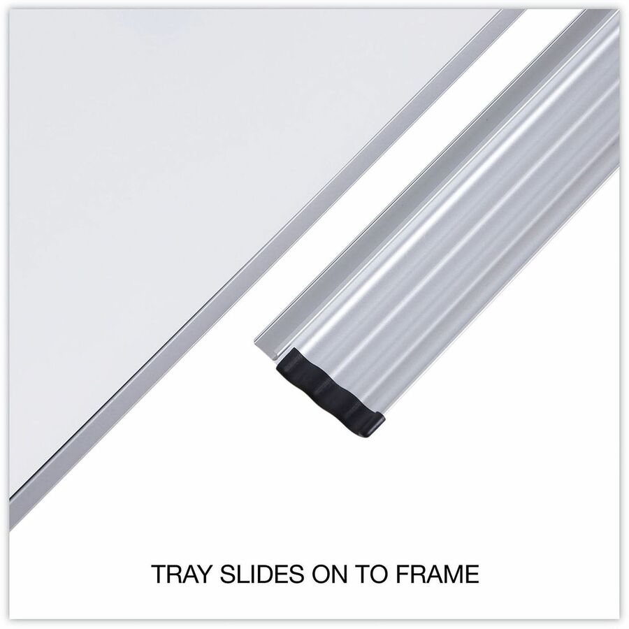 Universal Dry Erase Board - 36" (3 ft) Width x 24" (2 ft) Height - White Steel Surface - Satin Aluminum Frame - Magnetic