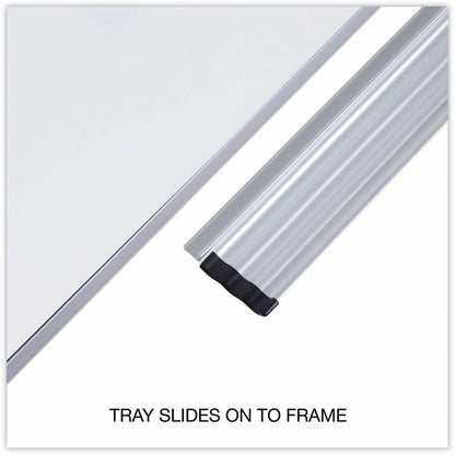 Universal Dry Erase Board - 36" (3 ft) Width x 24" (2 ft) Height - White Steel Surface - Satin Aluminum Frame - Magnetic