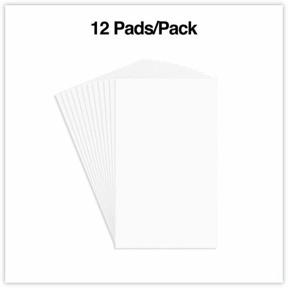 Universal Scratch Pads, Unruled, 3 x 5, White, 100 Sheets, 12/Pack - 1 Subject(s) - 100 Sheets - Plain - Glued - Unruled