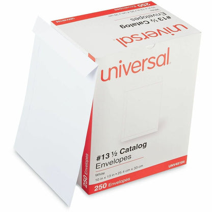 Universal Envelope - Catalog - #13 1/2 - 24 lb - Gummed - White - Paper Stock - 250 / Box