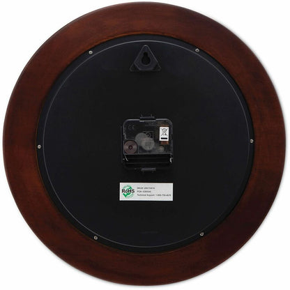 Universal Wall Clock - Analog - Quartz - White Main Dial - Cherry Case - Wood - 1