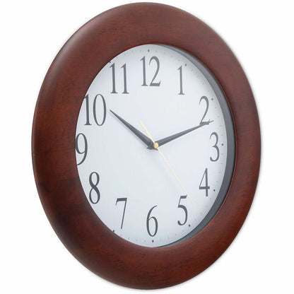 Universal Wall Clock - Analog - Quartz - White Main Dial - Cherry Case - Wood - 1
