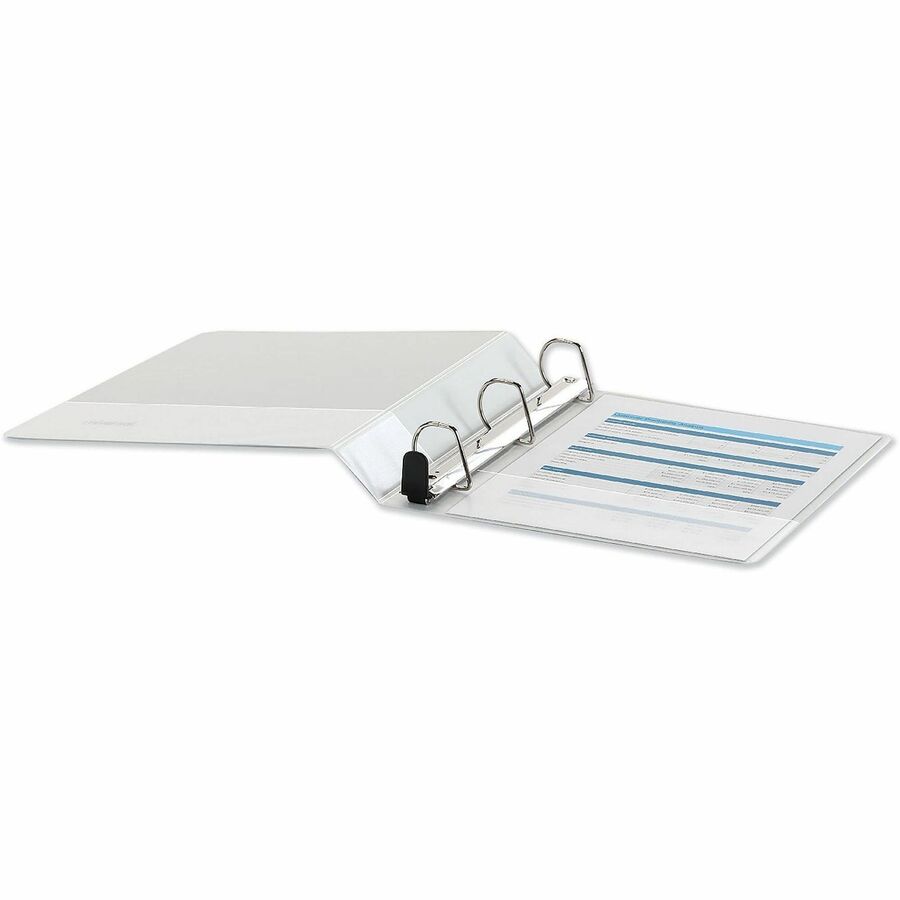 Universal Deluxe Easy-to-Open D-Ring View Binder, 3 Rings, 1.5" Capacity, 11 x 8.5, White - 1 1/2" Binder Capacity - Let