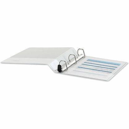 Universal Deluxe Easy-to-Open D-Ring View Binder, 3 Rings, 1.5" Capacity, 11 x 8.5, White - 1 1/2" Binder Capacity - Let