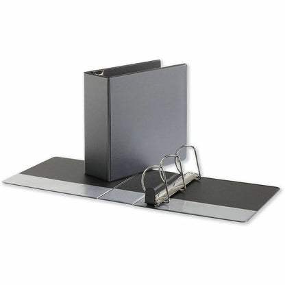 Universal Deluxe Easy-to-Open D-Ring View Binder, 3 Rings, 4" Capacity, 11 x 8.5, Black - 4" Binder Capacity - Letter - 