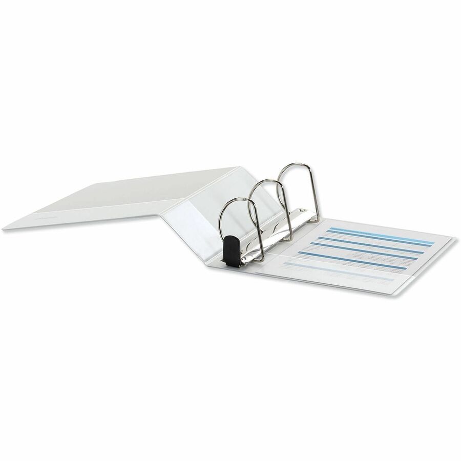 Universal Deluxe Easy-to-Open D-Ring View Binder, 3 Rings, 4" Capacity, 11 x 8.5, White - 4" Binder Capacity - Letter - 