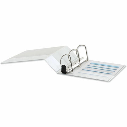 Universal Deluxe Easy-to-Open D-Ring View Binder, 3 Rings, 4" Capacity, 11 x 8.5, White - 4" Binder Capacity - Letter - 