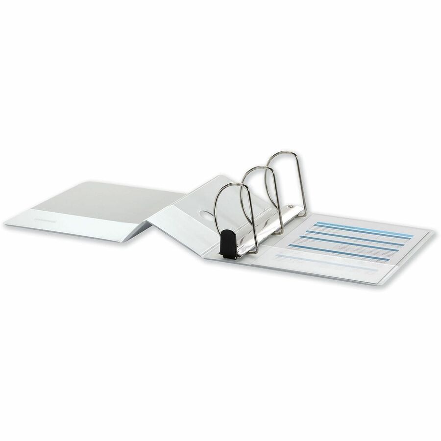 Universal Deluxe Easy-to-Open D-Ring View Binder, 3 Rings, 5" Capacity, 11 x 8.5, White - 5" Binder Capacity - Letter - 