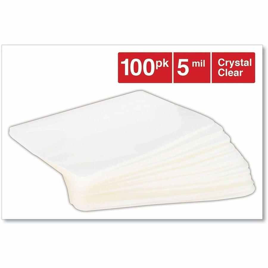 Universal Laminating Pouch - Laminating Pouch/Sheet Size: 6.50" Width x 5 mil Thickness - Crystal - 100 / Box