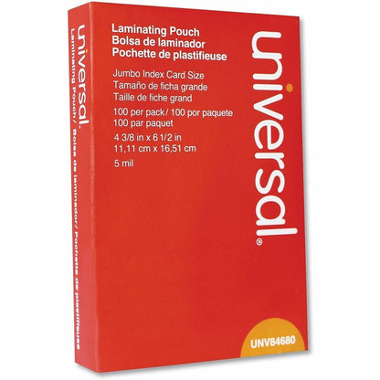 Universal Laminating Pouch - Laminating Pouch/Sheet Size: 6.50" Width x 5 mil Thickness - Crystal - 100 / Box