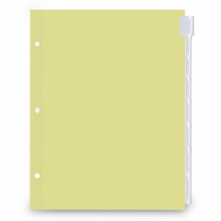 Universal Insertable Tab Index, 8-Tab, 11 x 8.5, Buff, Clear Tabs, 6 Sets - 8 Write-on Side Tab(s) - Letter - 8.50" Widt