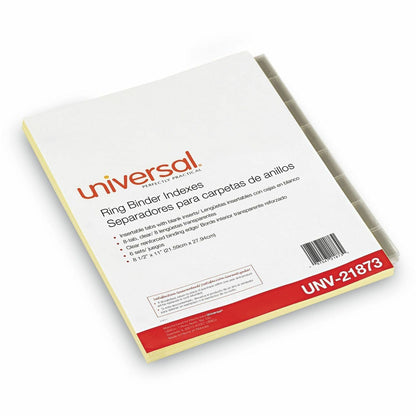 Universal Insertable Tab Index, 8-Tab, 11 x 8.5, Buff, Clear Tabs, 6 Sets - 8 Write-on Side Tab(s) - Letter - 8.50" Widt