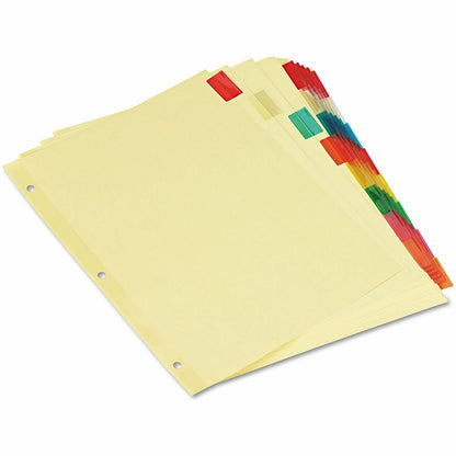 Universal Insertable Tab Index, 8-Tab, 11 x 8.5, Buff, Assorted Tabs, 6 Sets - 8 Write-on Side Tab(s) - Letter - 8.50" W