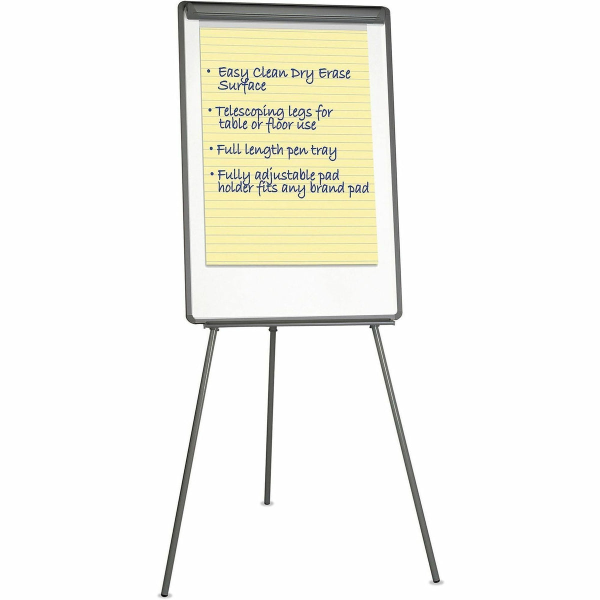 Universal Dry Erase Board with Tripod Easel, 29" x 41" , White Surface - 29" (2.4 ft) Width x 41" (3.4 ft) Height - Whit