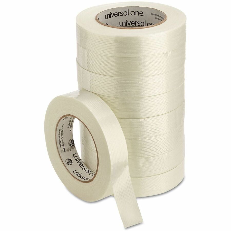 Universal 190# Medium Grade Filament Tape, 3" Core, 24 mm x 54.8 m, Clear - 59.93 yd Length x 0.94" Width x 6.2 mil Thic