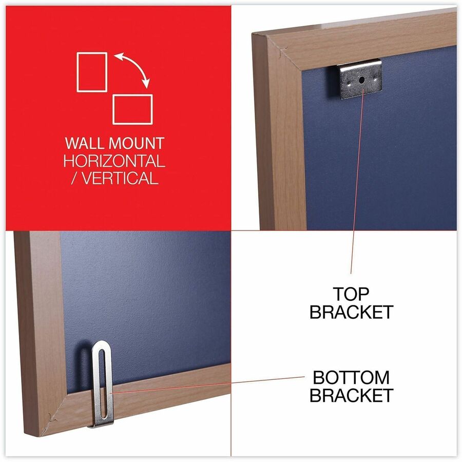 Universal Dry Erase Board - 96" (8 ft) Width x 48" (4 ft) Height - White Melamine Surface - Oak Medium Density Fiber (MD