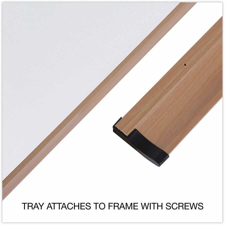 Universal Dry Erase Board - 96" (8 ft) Width x 48" (4 ft) Height - White Melamine Surface - Oak Medium Density Fiber (MD