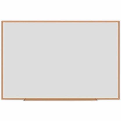 Universal Dry Erase Board - 72" (6 ft) Width x 48" (4 ft) Height - White Melamine Surface - Oak Medium Density Fiber (MD