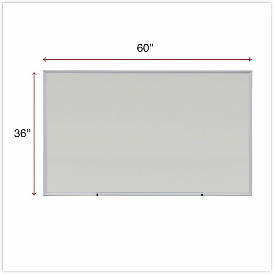 Universal Dry Erase Board - 60" (5 ft) Width x 36" (3 ft) Height - White Melamine Surface - Anodized Aluminum Frame - 1 