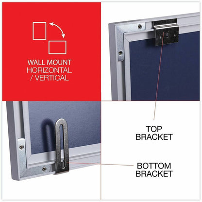 Universal Dry Erase Board - 60" (5 ft) Width x 36" (3 ft) Height - White Melamine Surface - Anodized Aluminum Frame - 1 