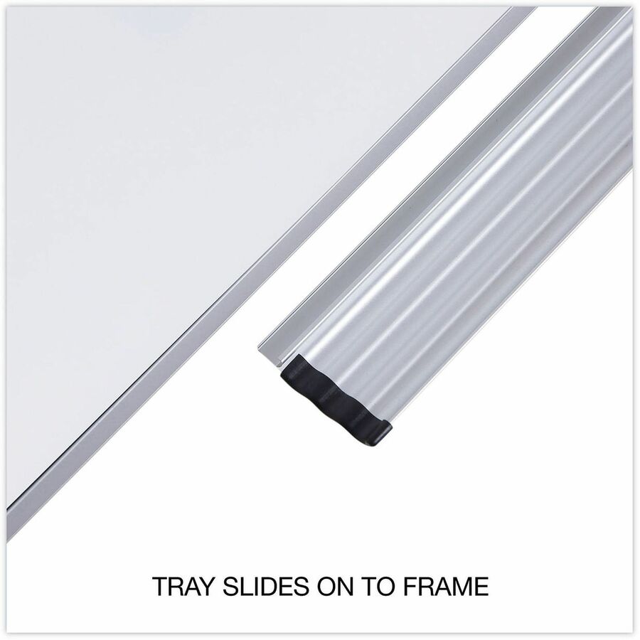 Universal Dry Erase Board - 96" (8 ft) Width x 48" (4 ft) Height - White Melamine Surface - Anodized Aluminum Frame - 1 