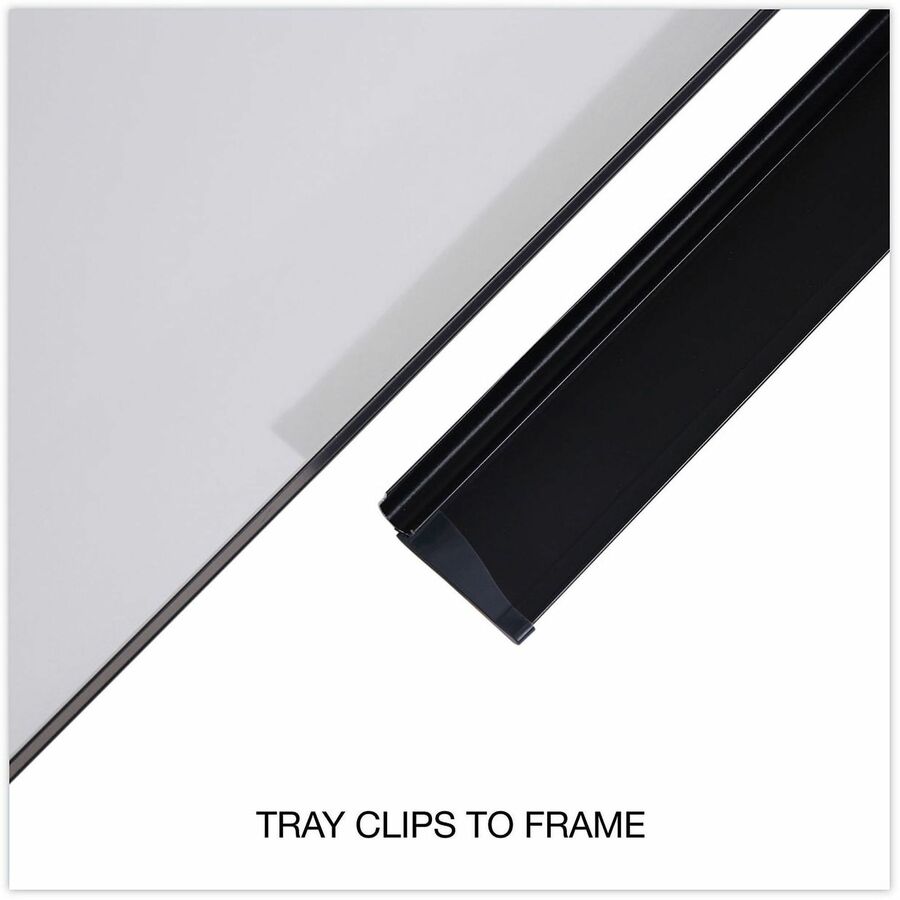 Universal Dry Erase Board - 36" (3 ft) Width x 24" (2 ft) Height - White Melamine Surface - Black Anodized Aluminum Fram