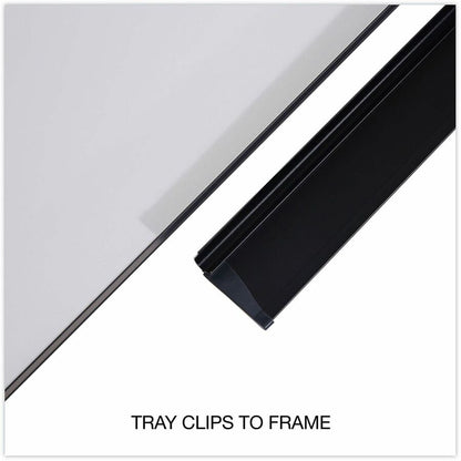 Universal Dry Erase Board - 36" (3 ft) Width x 24" (2 ft) Height - White Melamine Surface - Black Anodized Aluminum Fram