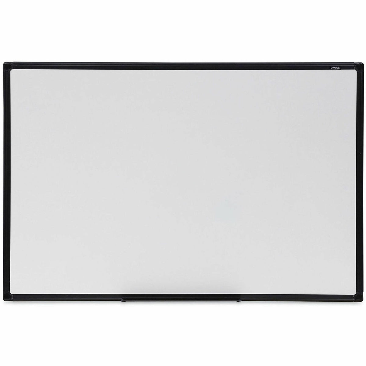 Universal Dry Erase Board - 36" (3 ft) Width x 24" (2 ft) Height - White Melamine Surface - Black Anodized Aluminum Fram