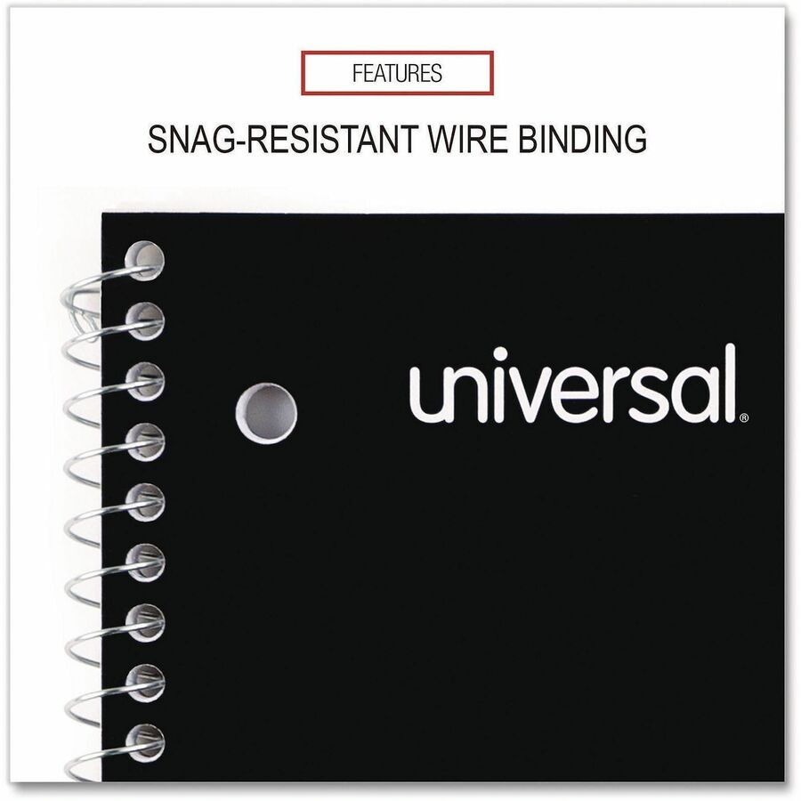 Universal Notebook - 5 Subject(s) - 200 Sheets - Spiral - Medium Ruled, College Ruled Front Ruling - 3 Hole(s) - 15 lb B