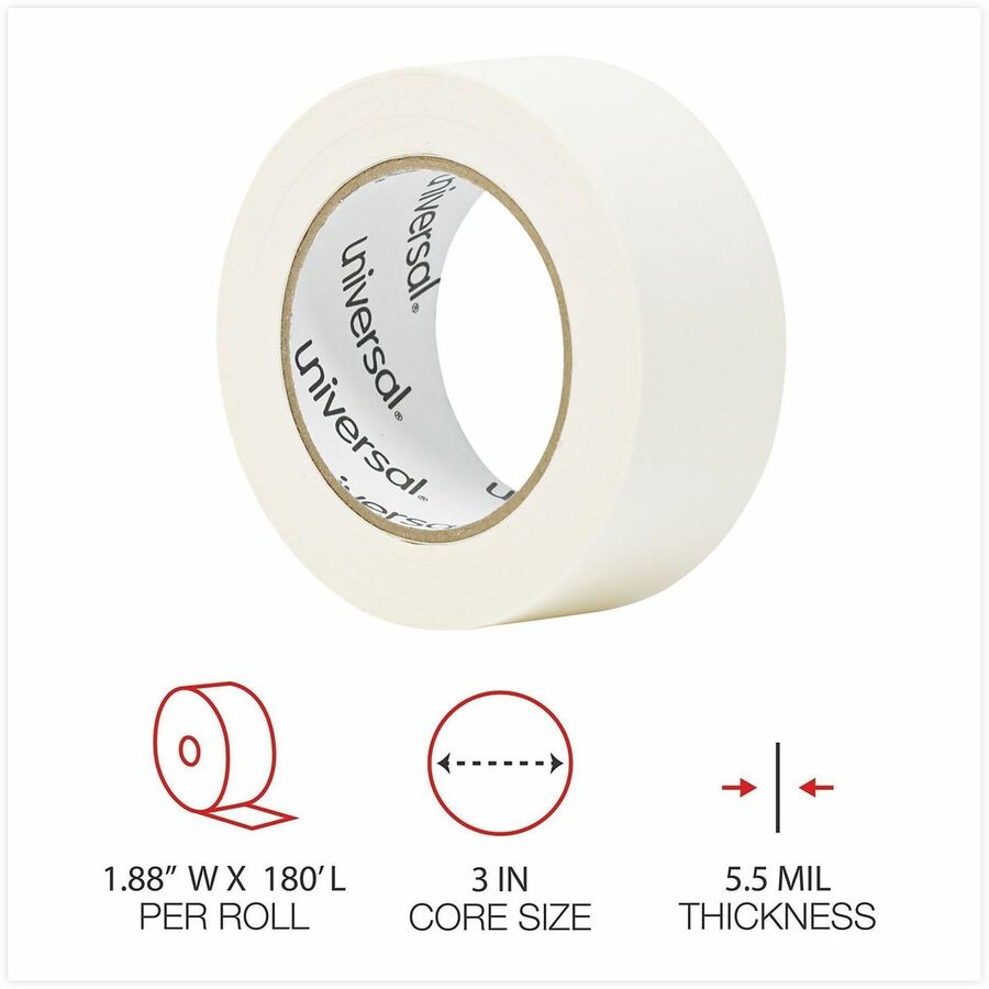 Universal General-Purpose Masking Tape, 3" Core, 48 mm x 54.8 m, Beige, 24/Carton - 59.93 yd Length x 1.89" Width x 5.5 
