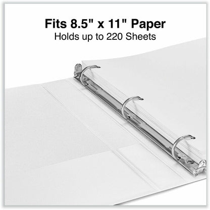 Universal Slant D-Ring View Binder, 3 Rings, 1" Capacity, 11 x 8.5, White, 4/Pack - 1" Binder Capacity - Letter - 8 1/2"