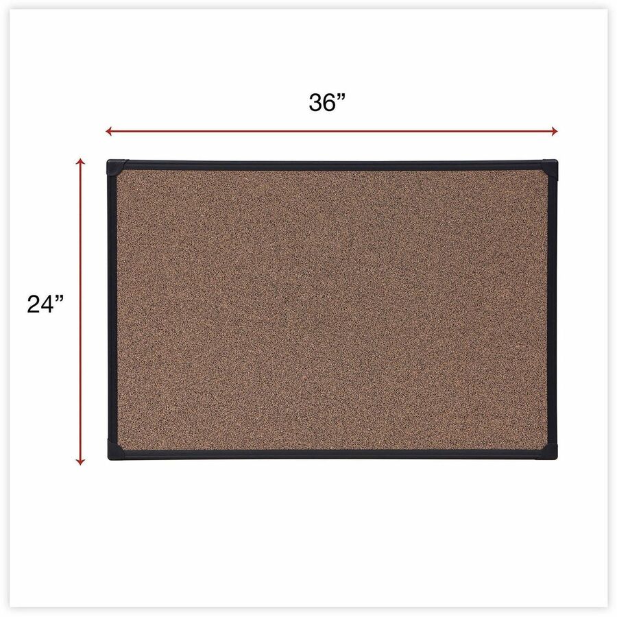 Universal Bulletin Board - 23.62" Board Height x 35.43" Board Width x 0.47" Board Depth - Brown Rubber, Cork Surface - 1