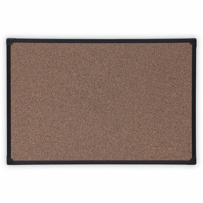 Universal Bulletin Board - 23.62" Board Height x 35.43" Board Width x 0.47" Board Depth - Brown Rubber, Cork Surface - 1