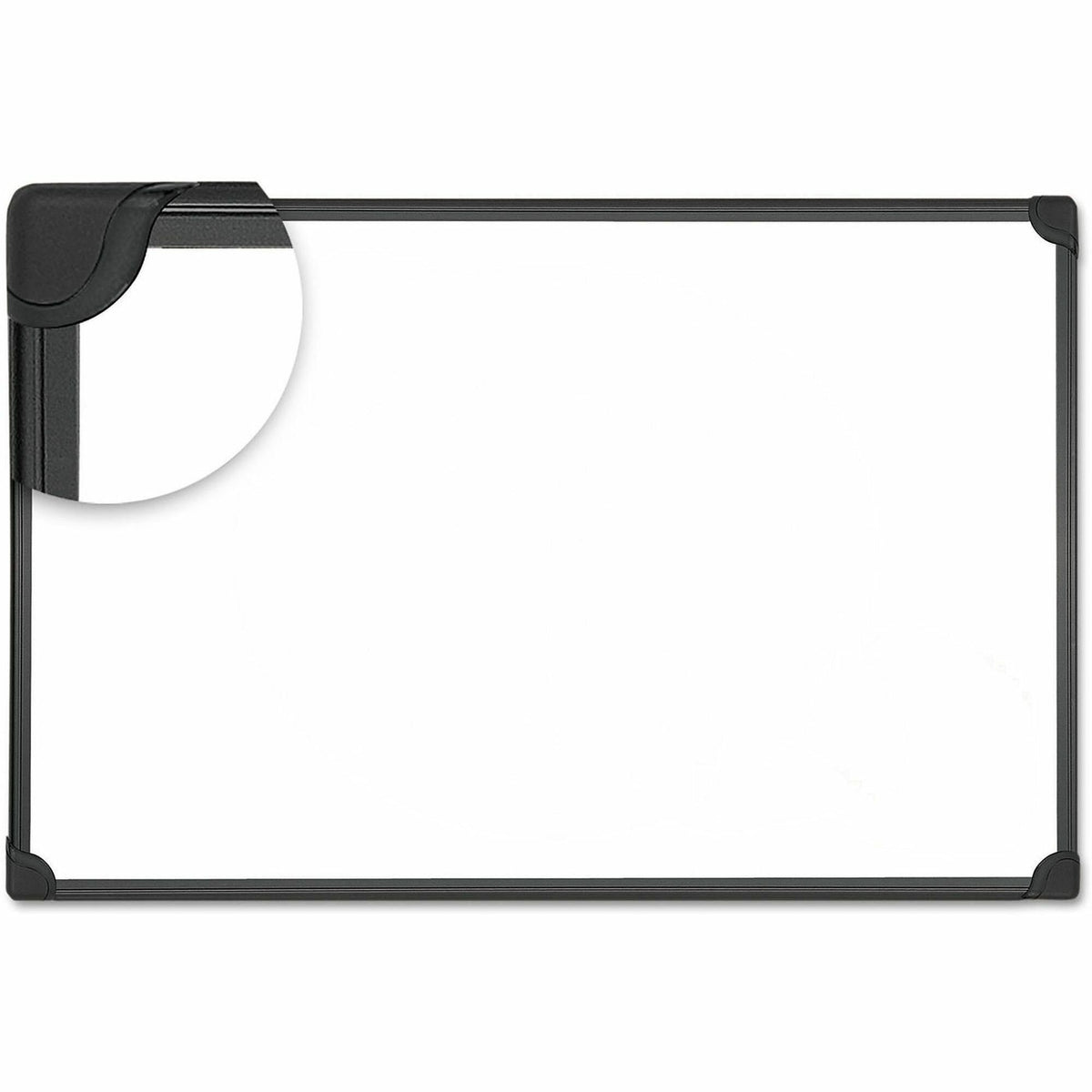 Universal Dry Erase Board - 24" (2 ft) Width x 18" (1.5 ft) Height - White Steel Surface - Black Aluminum Frame - Magnet