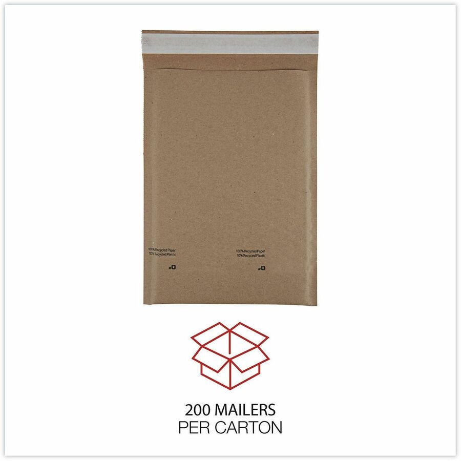 Universal Mailer - Bubble - #0 - Self Adhesive - Natural Kraft - Kraft Paper - 200 / Carton