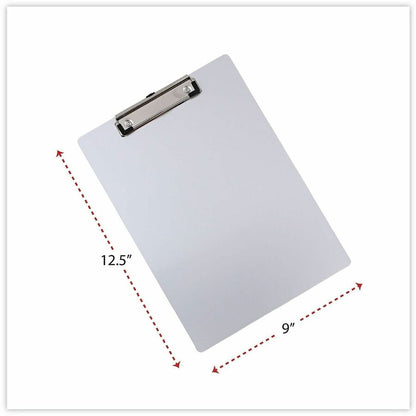 Universal Clipboard - 0.50" Clip Capacity - Storage for Document, Paper - 8 1/2" x 11" Sheet Size - Aluminum - Aluminum 