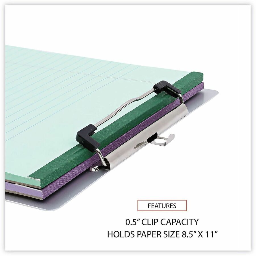 Universal Clipboard - 0.50" Clip Capacity - Storage for Document, Paper - 8 1/2" x 11" Sheet Size - Aluminum - Aluminum 