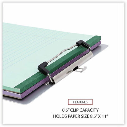 Universal Clipboard - 0.50" Clip Capacity - Storage for Document, Paper - 8 1/2" x 11" Sheet Size - Aluminum - Aluminum 