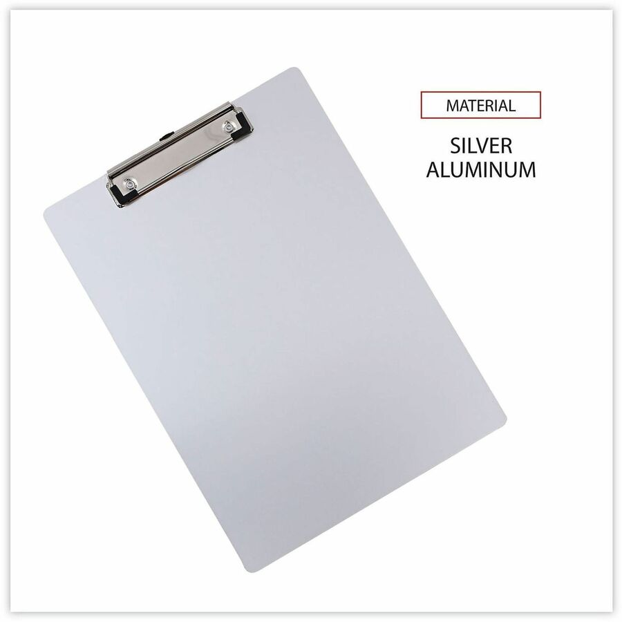Universal Clipboard - 0.50" Clip Capacity - Storage for Document, Paper - 8 1/2" x 11" Sheet Size - Aluminum - Aluminum 