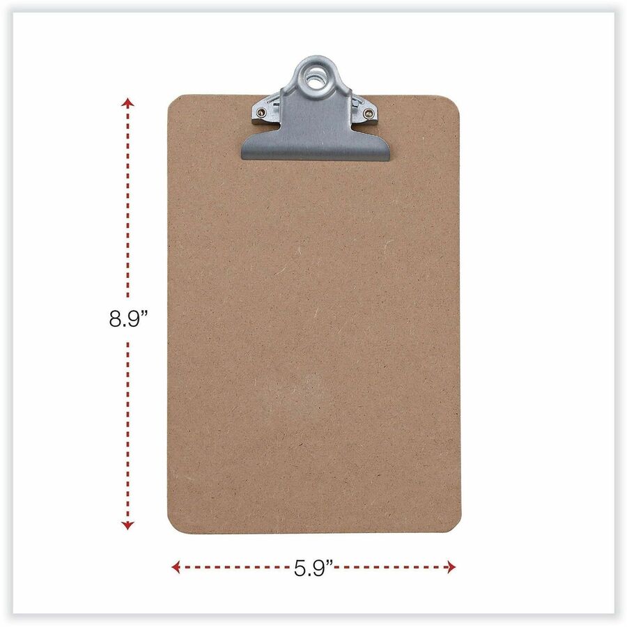 Universal Clipboard - 0.75" Clip Capacity - Storage for Document, Form, Paper - 5" x 8" Sheet Size - Hardboard - Brown -