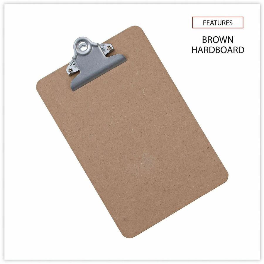 Universal Clipboard - 0.75" Clip Capacity - Storage for Document, Form, Paper - 5" x 8" Sheet Size - Hardboard - Brown -