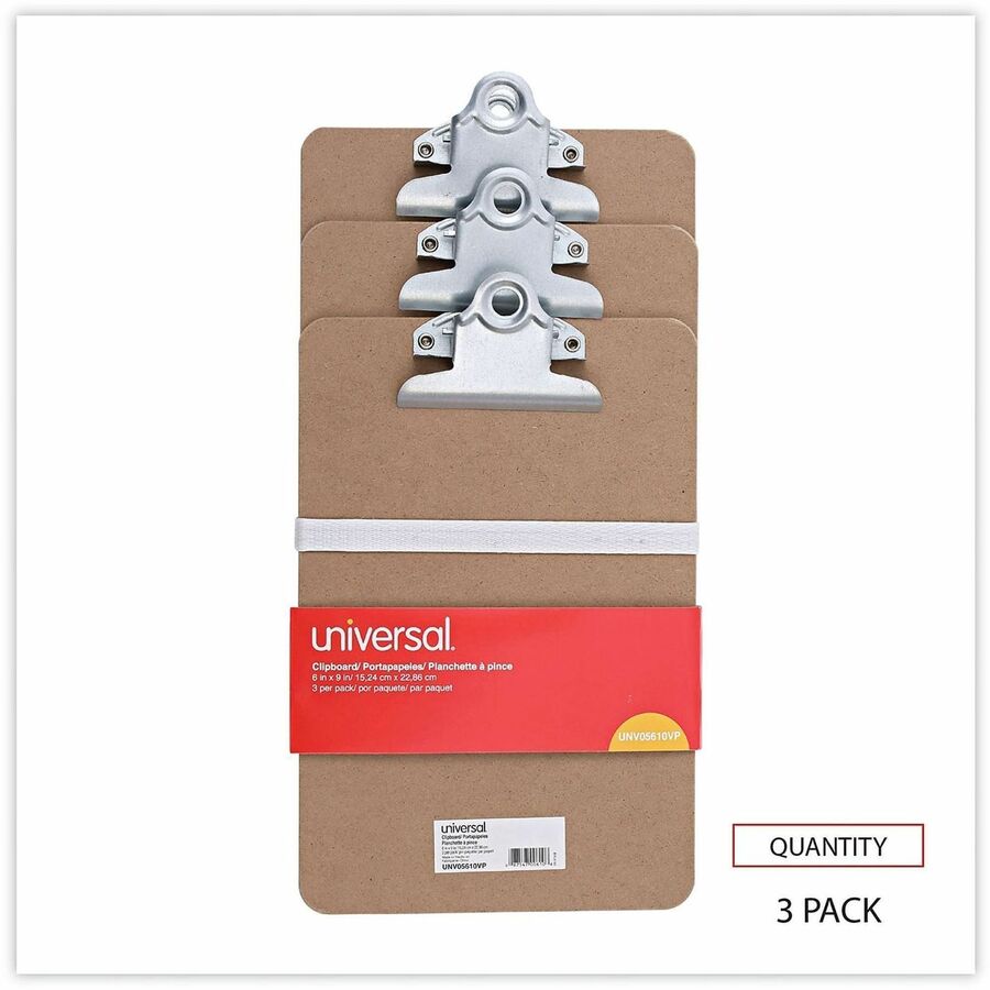 Universal Clipboard - 0.75" Clip Capacity - Storage for Document, Form, Paper - 5" x 8" Sheet Size - Hardboard - Brown -