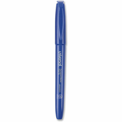 Universal Pen-Style Permanent Marker, Fine Bullet Tip, Blue, Dozen - Blue Ink - General Purpose - 12 / Dozen
