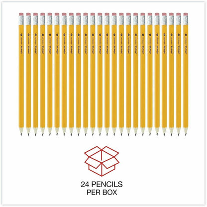 Universal Wood Pencil - Black Lead - #2, HB - Yellow Wood Barrel - 24 / Pack