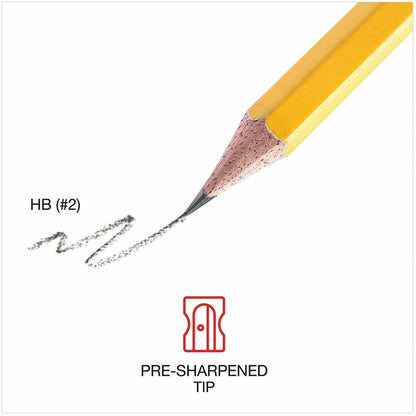 Universal Wood Pencil - Black Lead - #2, HB - Yellow Wood Barrel - 72 / Pack
