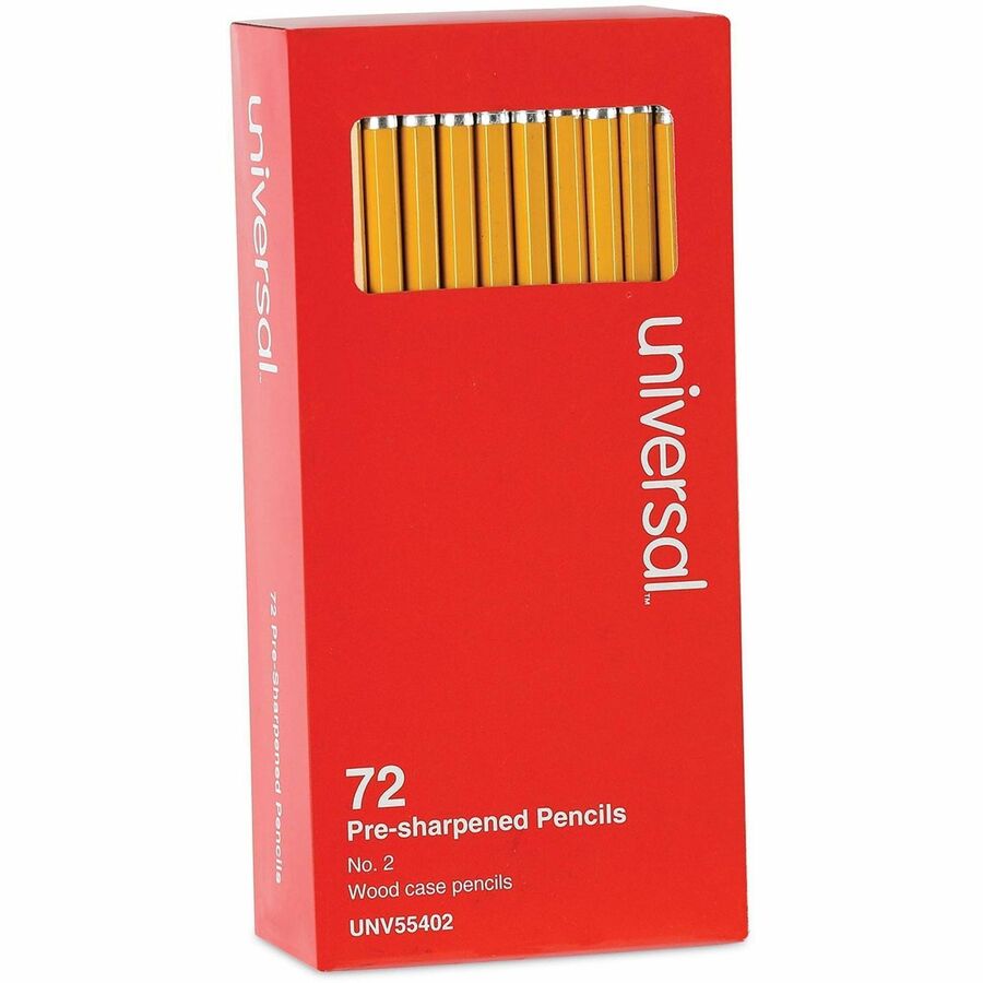 Universal Wood Pencil - Black Lead - #2, HB - Yellow Wood Barrel - 72 / Pack