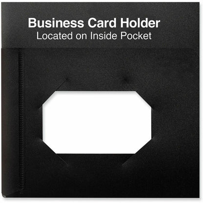 Universal Pocket Folder - 11" x 8 1/2" - 100 Sheets Capacity - 2 Pocket - Black - 10 / Pack