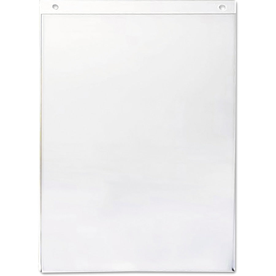 Universal Sign Holder - Rectangular Shape - Wall Mountable - Top Loading, Durable, Pre-drilled - Signage - Plastic - Cle